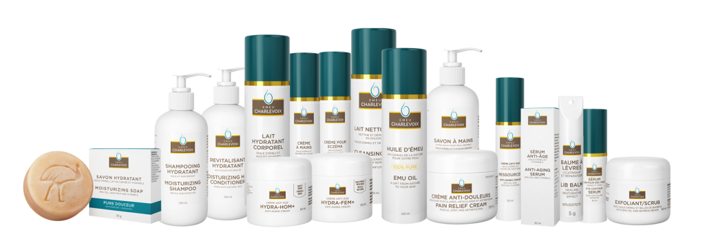 gamme des produits Émeu Charlevoix