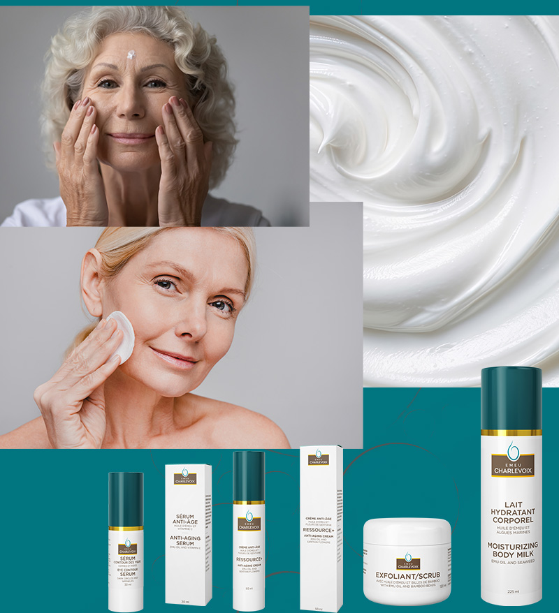 hydratation de la peau à 65 ans