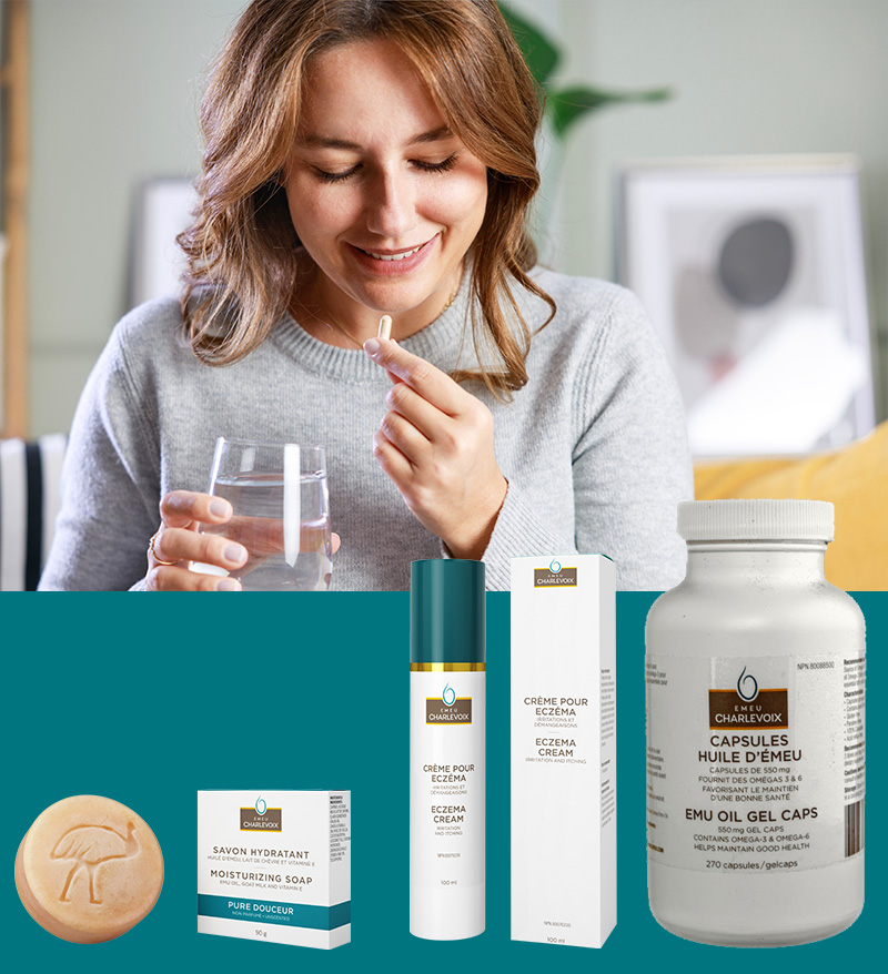 capsules d'émeu complément pour soulager l'eczéma